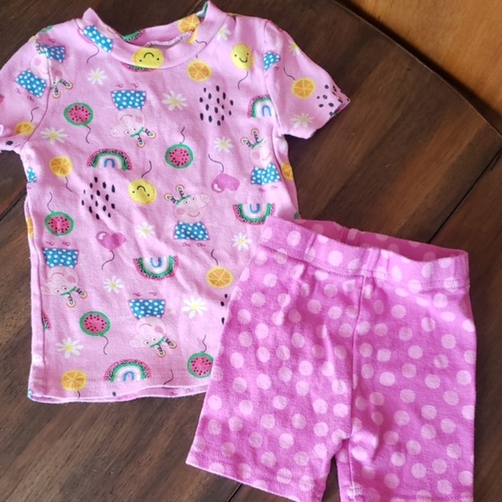 Peppa Pig 2 Pc Pajama Set Sz 2T